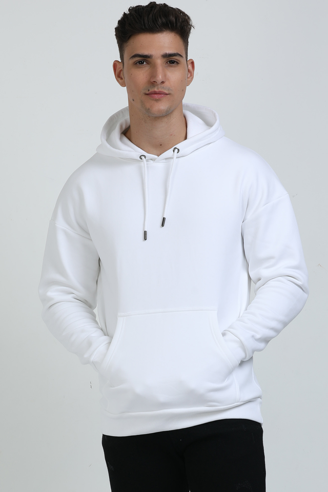 CLASSIC WHITE UNISEX HOODIE.