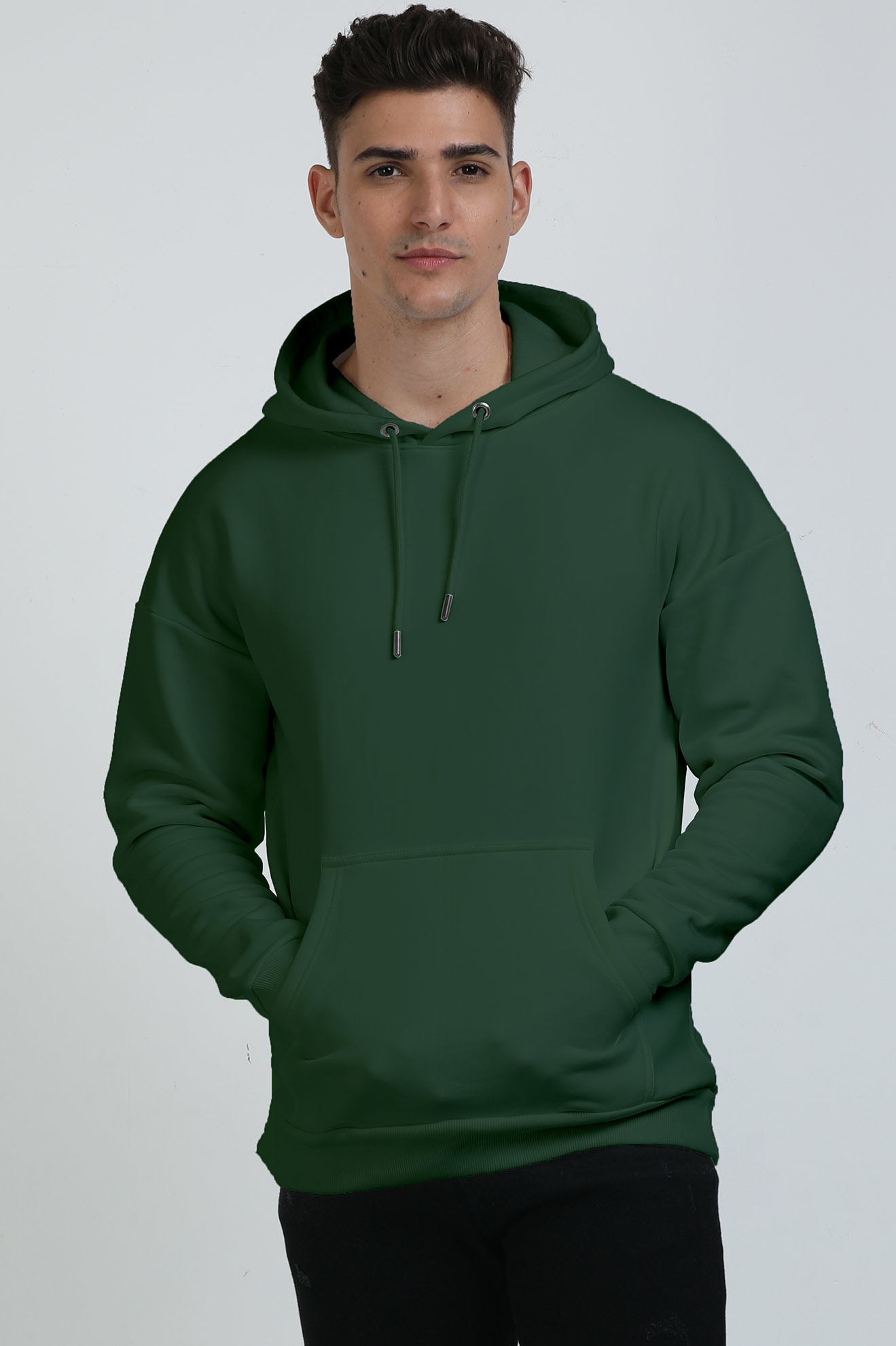 BOTTLE GREEN UNISEX HOODIE.